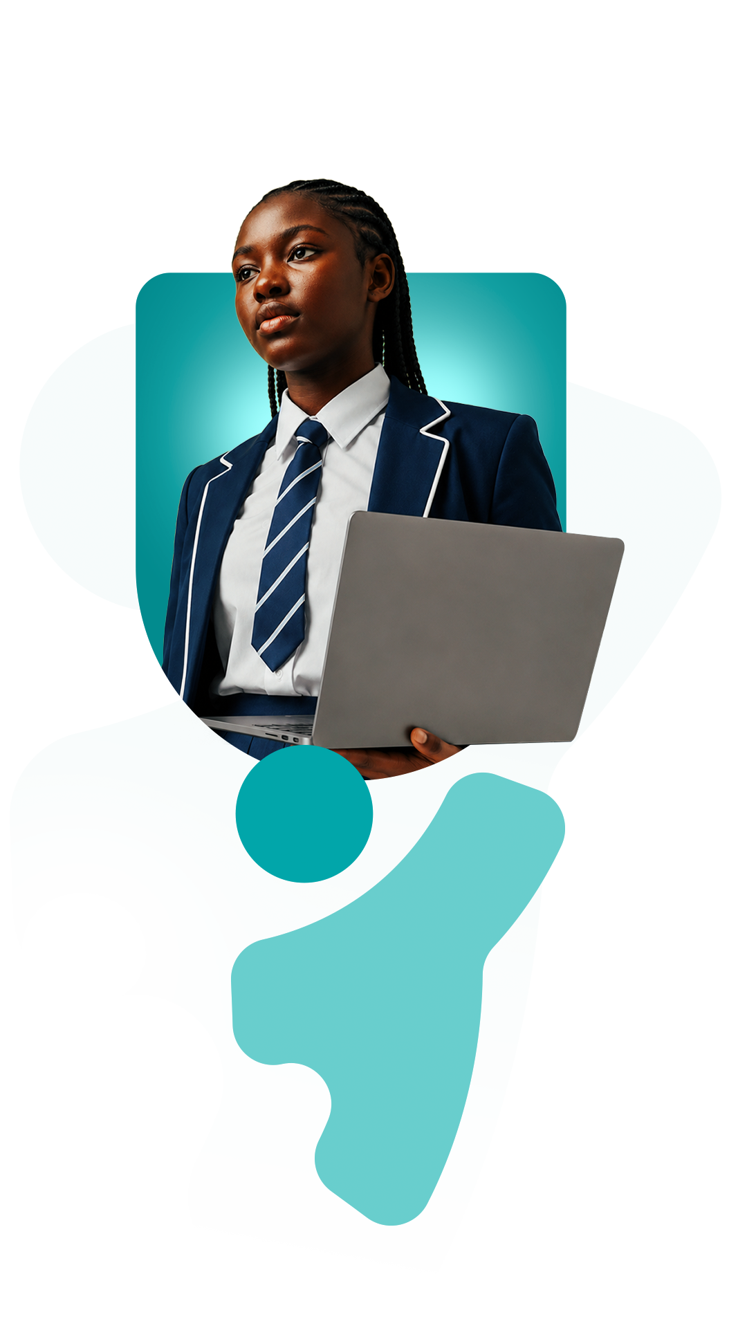 Élève avec ordinateur portable — SCHOOL HUB DRC